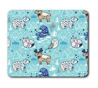 Souris Confortable Mat - Seal Moose Fox Ours Polaire 23,5 x 19,6 cm (9,3 x 7,7 Pouces) pour Les Ordinateurs et Ordinateurs Portables, de Bureau, Cadeaux, Base antidérapante - RM3991