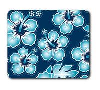 Souris confortable tapis - bleu Hibiscus Fleurs Surfer 23,5 x 19,6 cm (9,3 x 7,7 pouces) pour les ordinateurs et ordinateurs portables, de bureau, cadeaux, Base antidérapante - RM2612