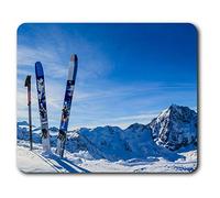 Souris confortable tapis - ski Ski de montagne enneigée 23,5 x 19,6 cm (9,3 x 7,7 pouces) pour les ordinateurs et ordinateurs portables, de bureau, cadeaux, Base antidérapante - RM2151
