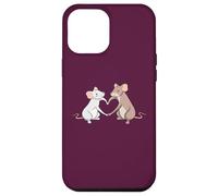 Souris Couple Amour Coeur Mignon Souris Romance Cartoon Esthétique Coque pour iPhone 12 Pro Max