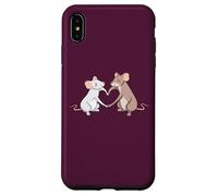 Souris Couple Amour Coeur Mignon Souris Romance Cartoon Esthétique Coque pour iPhone XS Max