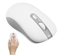 Souris D’ordinateur sans Fil Rechargeable 2,4 Ghz 800/1200/1600 Dpi | Plastique Blanc, Port Type-c, Autonomie 30 Jours et Portée 10m pour Ordinateur