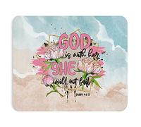 Souris De Bureau, Foi Christianisme Psaume Dieu Est avec Elle Inspirant Mousepad Base en Caoutchouc Souris De Gaming Antidérapante Mouse Pad pour Ordinateur Pc 25X30Cm
