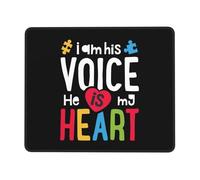 Souris De Bureau, Je Suis Sa Voix, Il Est Mon Cœur Mousepad Doux Tapis De Souris Gamer Base En Caoutchouc Tapis De Souris De Jeu Pour Pc Ordinateur 25X30Cm