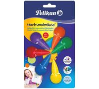 Pelikan 803328 Crayons de Cire pour Enfants en Forme de Souris en 6 Couleurs, Rouge, 6 Unité (Lot de 1)