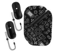 Souris de Contrôleur de Jeu 2PC Mini Souris Ergonomiques Support de Commande Gauche+Droite Poignée et Tapis de Souris pour Switch 2 pour Joy-Con (black)