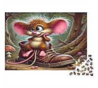 Souris de Dessin animé dans Une Botte Puzzles 1000 Pièces Papier recyclé pour Adultes Puzzle pour Adultes Jeu éducatif avec défi Cadeau et activité Amusant pour la Maison 70x50cm/1000pcs