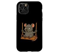 Souris de dessin animé en colère sur une balançoire Coque pour iPhone 11 Pro