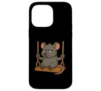 Souris de dessin animé en colère sur une balançoire Coque pour iPhone 14 Pro Max