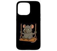 Souris de dessin animé en colère sur une balançoire Coque pour iPhone 15 Pro Max
