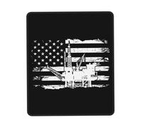 Souris De Gaming, Drapeau des États-Unis sur Les Champs Pétrolifères Tapis De Souris Gaming Moderne Souris De Bureau Base en Caoutchouc Mouse Pad pour Pc Souris 25X30Cm