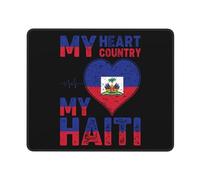 Souris De Gaming, Mon Coeur Mon Pays Mon Haiti Mousepad Antidérapante Tapis De Souris Gaming Doux Gaming Mousepad pour Pc Souris 25X30Cm