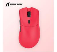 Souris de jeu Attack Shark R1 avec DPI réglable, modes de connexion sans fil ou filaire, souris légère, design ergonomique-rouge
