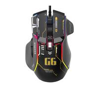 Souris de jeu ergonomique avec RVB, 6 réglages DPI et 7 000 Hz Black