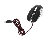 Souris de jeu filaire ergonomique programmable ordinateur de bureau conputer ordinateur souris optique USB carnets avec lumières gamer souris d'ordinateur portable câble ABS 6D (couleur : noir x8