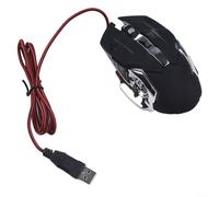 Souris de jeu filaire haute performance avec éclairage RVB dynamique et DPI réglable pour un confort long (noir)