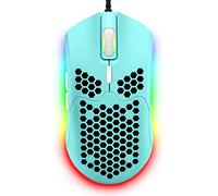 Souris de jeu filaire légère, 6 souris RGB rétroéclairé avec 7 boutons Pilote programmable, souris d'ordinateur 6400dp, coque en nid d'abeille ultra légère pour les joueurs PC, Xbox, PS4 (vert)