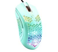 Souris de jeu filaire légère 65 G, 26 RGB rétroéclairé USB et 7 boutons programmables, PAW3325 12000DPI, avec coque ergonomique en nid d'abeille ultraléger modèle O pour PC, Xbox, PS4 - Vert