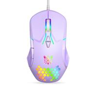 Souris de jeu filaire pour PC : capteur de haute précision, rétroéclairage RVB, DPI réglable, 7 boutons programmables, souris ergonomiques pour le bureau et les jeux sur Windows/Mac/Linux/Chrome