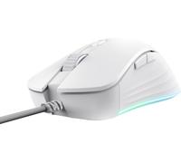 Trust Gaming GXT 924W Ybar+ Souris Gamer Haute Performance, 25600 PPP, 50% Plastiques Recyclés, Capteur Optique 25K, Éclairage RGB, 6 Boutons Programmables, Souris Gaming Filaire USB - Blanc