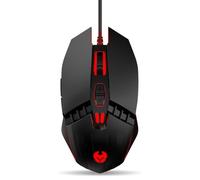 Krom Gaming Souris de jeu KALAX – capteur optique 4 niveaux 3200 ppp, LED, 7 boutons, Windows, noir