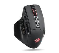 Souris de jeu MMO sans fil Redragon M811 PRO, souris de joueur RVB à 15 boutons programmables, 10 touches macro latérales noir