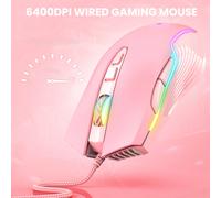Souris De Jeu Onikuma Cw905 Avec Rgb Rétroéclairé Coloré Réglable 1200-7200 Dpi 8 Boutons Programmables Souris Filaire Avec Gamer Pc E-sport Taille UniqueABS
