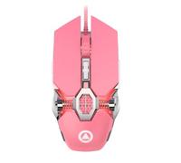 Souris de Jeu Professionnelle Rose en Alliage D’aluminium à 7 Touches | Lumière Respirante Multicolore, 4 Niveaux Dpi, Toucher Confortable et Opération Rapide