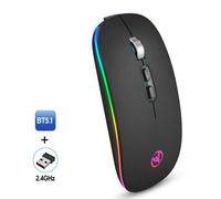 Souris de jeu Rechargeable sans fil, Bluetooth, 2.4GHz, 1200DPI, rvb, BT5.1, pour ordinateur portable, Macbook