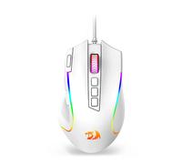 Souris de jeu Redragon M612 Predator RGB 8000 DPI optique filaire avec 11 boutons programmables, blanc noir