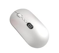 Souris de Jeu sans Fil 2,4 GHz 5.0 Bluetooth, Souris Portable USB pour PC Ordinateur Portable,Souris Rechargeable 2400 DPI,Connexion 3 Modes, 7 Boutons, Affichage de l'alimentation (argenté)