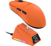 Souris De Jeu Sans Fil Ajazz Aj159 Apex 8k, Station De Charge MagnéTique Avec éCran Tft, Capteur Pixart Paw3950, Jusqu'à 42 000 Dpi, Tri-Mode, Pour Pc/Mac (Orange)
