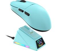 Souris De Jeu Sans Fil Ajazz Aj159 Apex 8k, Station De Charge MagnéTique Avec éCran Tft, Capteur Pixart Paw3950, Jusqu'à 42 000 Dpi, Tri-Mode, Pour Pc/Mac (Bleu)