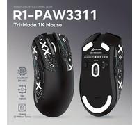 Souris de jeu sans fil ATTACK SHARK R1, 18 000 DPI, noire et grip