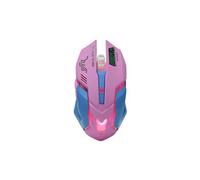 Souris de jeu sans fil Ordinateur PC de récepteur USB optique 2.4G pour ordinateur portable - Rose noir