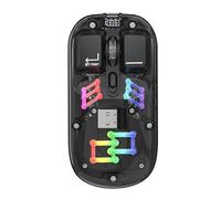 Souris de Jeu sans Fil, Souris Ergonomique Rechargeable avec Effets D'éclairage Rvb, Veille Automatique, Souris D'ordinateur Optique Portable (Black)