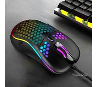 Souris de jeu sans fil Xiaomi 2,4 GHz compatible, souris filaire portable avec éclairage RGB, souris de chargement, design ergonomique en nid