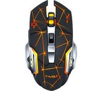 Souris de jeu T-WOLF Q13-a rechargeable sans fil LED rétroéclairé 3DPI(1200/1600/2400) 6 boutons étoile noire G