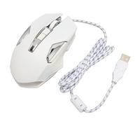 Souris de jeu USB, modes de rétroéclairage programmables, logiciel prend en charge les raccourcis de raccourcis, silencieux, réglable, 7200 DPI Plug and Play RVB souris de jeu pour PC (blanc)