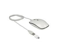 Souris DeLOCK 12532 USB Type-A Optique 3200 DPI Ambidextre 4 Boutons Programmables avec Roulette de Défilement, Câble 1.5m, Blanc. Compatible Windows/macOS.