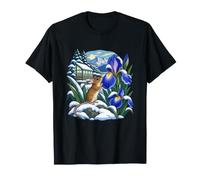 Souris des Champs à côté de l'iris de Sibérie dans la Neige T-Shirt
