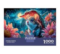 Souris Dessin animé 1000 Pièces Aquarelle Puzzle Souris Cosmic pour Adultes De Jeu pour Adultes Parfaitpourla Détente Paysagedes QuatreSaisons 52x38cm/1000pcs