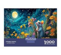Souris d'hiver Puzzle 1000 pièces Carton Premium adolescents12-18 Ans activité après école Souris au Champ Fleuri étoilé Loisir Indoor 52x38cm
