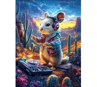 Souris DJ dans la forêt magique 1000 Pieces Casse-tête Adulte En Carton Anti-Déchirure Conte de fées animal magique Difficile Moyenne Décoration Murale Jeu De Société Anti-Stress Loisir Créatif 1000 P