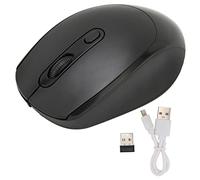 Souris d'ordinateur portable, souris sans fil réglable DPI 500mAh avec contrôle de la mise en sourdine de la batterie pour le bureau pour les voyages à la maison(le noir)