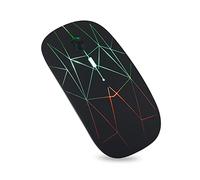 Souris d'ordinateur sans Fil avec lumière RVB, Souris Optique Ergonomique 2.4G, Souris Fine et silencieuse, Souris Optique Mobile et Portable pour Le Bureau (Noir)