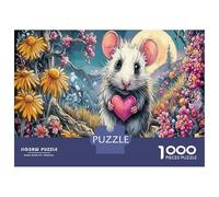 Souris du Soleil et de la Lune 1000 Pièce Le cœur de la Souris fleurit Stock De Cartes Premium Jeu De Puzzle Défi Éducatif Joyeux Cadeau Idée Cadeau Décoration Murale 70x50cm/1000pcs