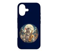 Souris élégante Jouant du Saxophone Romantique au Clair de Lune Chats Coque pour iPhone 17