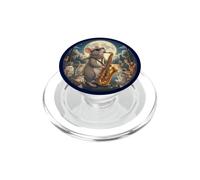 Souris élégante Jouant du Saxophone Romantique au Clair de Lune Chats PopSockets PopGrip pour MagSafe