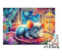 Souris en Bateau 1000 Pieces Extra-Thick Cardboard Family Décoration Florale pour Animaux de Compagnie Puzzle Lovers Brain Training Party Game Indoor Leisure Activity 38x26cm/1000pcs